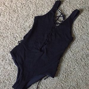 Lace up swimsuit